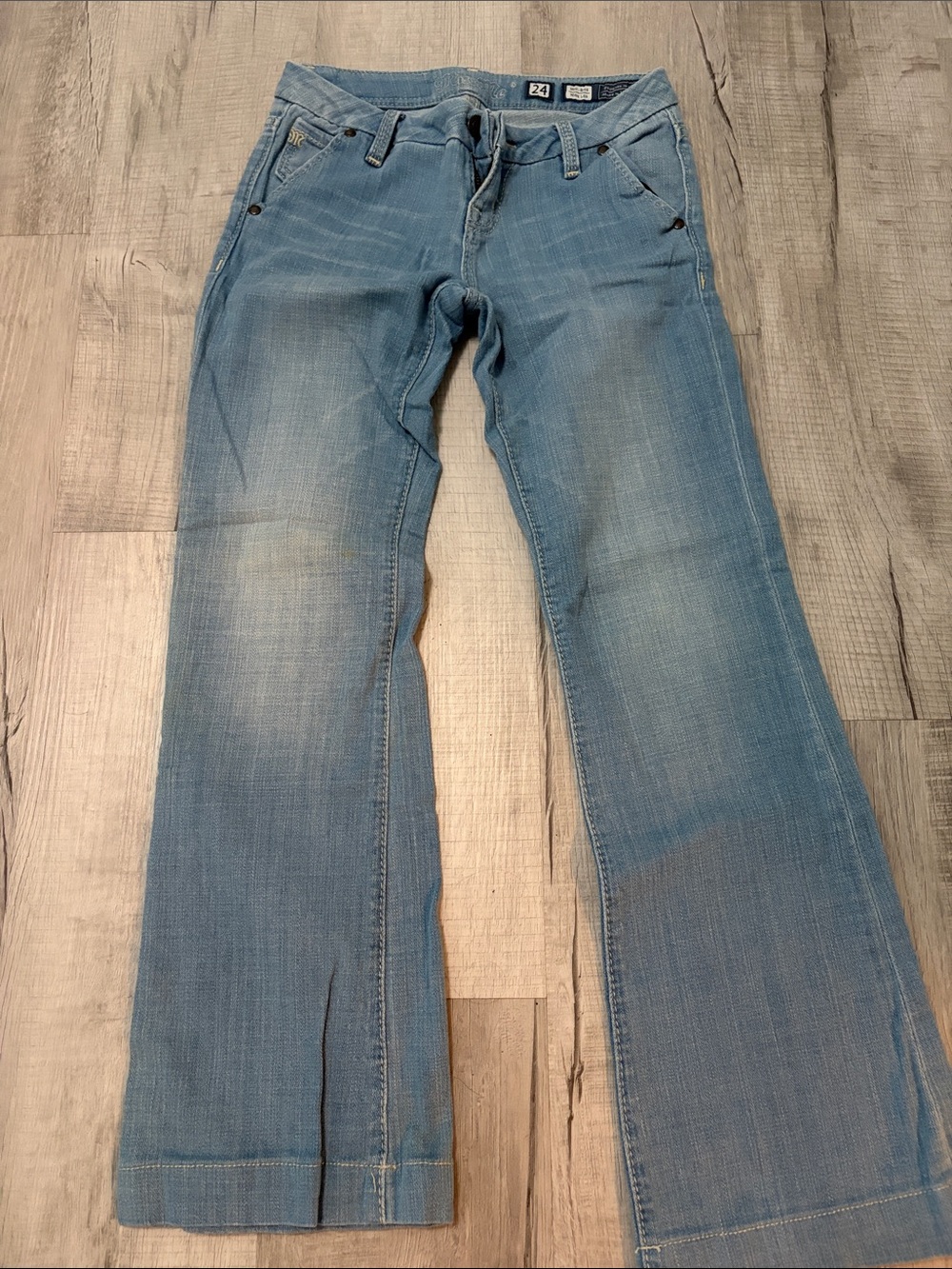 Miss Me Light Wash Flare Jeans - Blue